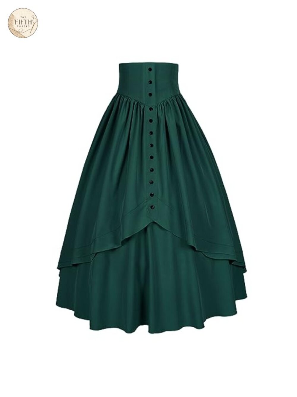 Victorian High Waisted A-Line Maxi Skirt Renaissance Peasant Style